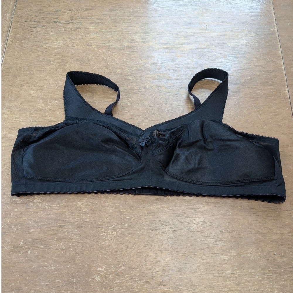 Glamorise MagicLift 1591 Black‎ Wireless Full Coverage Bra Womens Size 50B
